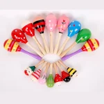 1pcs Wooden 2 Sizes Available Sand Hammer Children Early Educational Toys Musical Instrument Toys style ship random 6