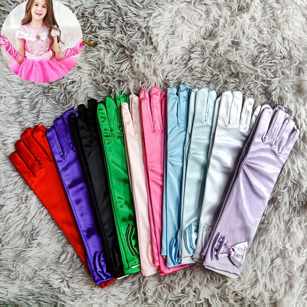 1Pair Children Long Gloves Princess Dance Performance Stage Gloves Satin Sequins Bow Glove Solid Full Finger Mittens Accessories 1Pair Children Long Gloves Princess Dance Performance Stage Gloves Satin Sequins Bow Glove Solid Full Finger Mittens Accessories