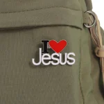 I Love Jesus Enamel Pins Custom Phrase With Heart Brooches Shirt Collar Lapel Badges Simple Jewelry Gift for Kids Friends 6