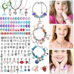 DIY Beaded Bracelet Set with Storage Box for Girls Gift Acrylic European Large Hole Beads Handmade Diy Jewelry Making Kit