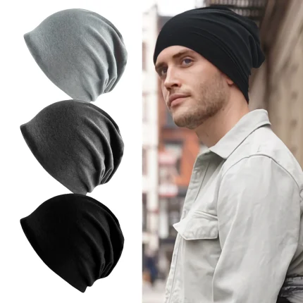 Solid Color Unisex Slouchy Beanie - Soft Lightweight Winter Warm Cap for Men Women Hip-Hop Running Daily Wear