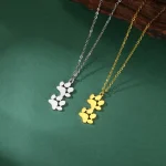 Lucktune Paw Print Pendant Necklace Stainless Steel Dog Cat Pet Paw Chain Necklace Women Minimalist Animal Jewelry Birthday Gift 2