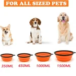 Folding Portable Silicone Dog Feeder Bowl 2 In 1 Pet Dispenser Outdoor Travel Dog Cat with Carabiner Bottle Food Water Container 5