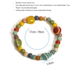 Handmade Colorful Starfish & Seashell Ceramic Beaded Bracelet Boho Beach Jewelry Elastic Wristband for Women & Teens S001186 6