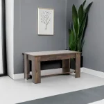 Lift Top Coffee Table with Hidden Storage, Wooden Design for Living Room or Office, Brown, 39.4 Inches 2