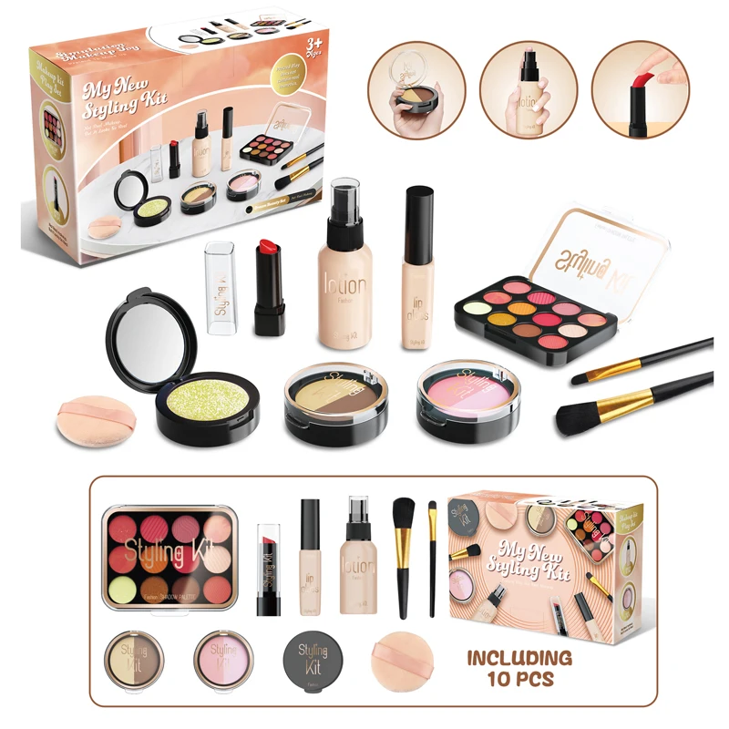 10 Pcs Simulation Girl Beauty Play Cosmetics Set Educational Makeup Toys Princess Play House Cosmetics Bag Gifts for Kids Girl 10 Pcs Simulation Girl Beauty Play Cosmetics Set Educational Makeup Toys Princess Play House Cosmetics Bag Gifts for Kids Girl