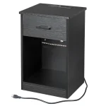 Set Of 2 Nightstand End Table with Charging Station&LED Lights Bedside Table 4