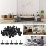 20 PCS Stainless Steel Adjustable Leveling Furniture Legs - Heavy Duty Non-Slip Base for Tables/Chairs/Cabinets/Sofas 3
