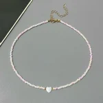 Colorful Seed Beads Choker Nekklace for Girl Spring Summer New Love Heart Design Collar Jewelry Wholesale Dropshipping 4