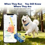 GPS Pet Tracker for Dogs Cats Built-in IoT Sim WiFi Tracking Unlimited Distance QR Code Anti-Lost Locator, Subscription Required 2