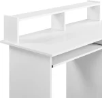 Home Office Wood Computer Desk with Keyboard Tray and Drawers, Students Writing Table with Storage Drawers & Hutch, 4