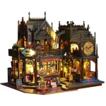 2014 New DIY Big Doll House Wooden Case Miniature Furniture Dollhouse Toys for Children Birthday Gifts 4