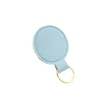 Custom Circle Key Chain Holder Laser Engrave Logo Round PU Leather Keychain Personalize Name Room Number Car Keyring Bag Pendant 5