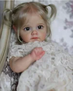 60CM Maggie Handmade High Quality Soft Vinyl Silicone Reborn Toddler Detailed Lifelike Hand-rooted hair Collectible Art Doll 3