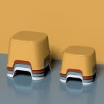 2025 Folding Step Stool Cute Cartoon Plastic