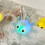 Baby Bath Toys Spray Water Shower Bathing Toys for Kids Electric Whale Bath Ball with Light Music LED Light Toys Bathtub Toy