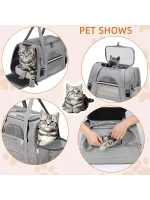 Pet Carrier Bag Airline Approved Up for Cats and Dogs Up to 20LBs, Soft Cat Carrier Dog Carrier Travel Kitten Carrier with Mat 2