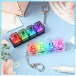 1PC Light Up Keyboard Keychain Stress Relief Clickable LED Button Toy for People with Anxiety Office Desk Accessory 6