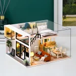 Handmade Doll House Kit Wooden 3D Puzzle Mini DollHouse Assembly Building With Furniture Kits Toys For Children Birthday Gifts 3