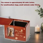 Wooden Pet Urn Memorial Box with Photo Frame for Dog or Cat Ashes, Keepsake Memory Gift 4