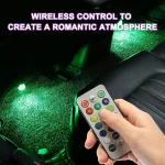 Wireless Adhesive LED Car Interior Ambient Light Remote Control Decor Auto Roof Foot Atmosphere Lamp Bicycle Tail Light 3