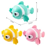 Bath Toys Cute Swimming Clown Fish Bath Toy for Toddlers Floating Wind Up Toys for Boy Girl New Born Baby Bathtub Toddler Toys 5
