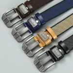 New Fashion Men's Pin Buckle Youth Overalls Canvas Waistband Belt Casual Retro Decorative Belt Fashion High-Quality Webbing Belt 3