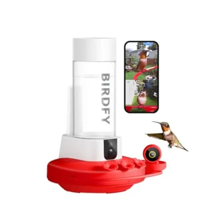 Hummingbird Feeder with Dual Cameras AI Identify - 2K HD Smart Cameras Close-Up Bird Video/Live Watching Instant Notifications