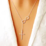 Minimalist Round Stick Pendant Necklace for Women Pearl Clavicle Necklace Leaves Long Chain Fashion Jewelry Statement Girl Gift 4