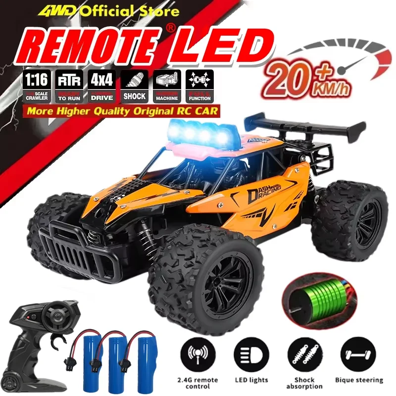 Remote Control Car RC Drift Racing 1:16 Vehicle Off Road Alloy 2.4G Radio High-Speed Trucks With LED Light Climbing Gift Kid Toy Remote Control Car RC Drift Racing 1:16 Vehicle Off Road Alloy 2.4G Radio High-Speed Trucks With LED Light Climbing Gift Kid Toy