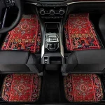 Car Floor Mats Set of 4 Persian Rug Design Durable Front Rear Carpets for Cars Trucks SUVs 2