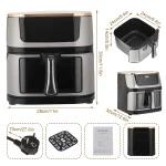 Air Fryer 12L Stainless Steel Visible Large Capacity Electric Oven Touch Screen Multifunctional Electric Fryer EU/US Plug 6