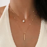 Multi-layer Five-pointed Star Heart Shape Water Drop Pendant Chain Necklace Alloy Material Glass Collarbone Chain Sexy Women New 2
