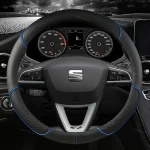 Car Steering Wheel Cover Microfiber Leather 38cm Non-Slip For Seat Tarraco Arona Ateca Ibiza Toledo Mii Leon Arosa Exeo ST FR 5