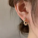 2024 Korean New Simple Temperament Circle Pearl Earrings Fashion Small Versatile Earrings Women's Jewelry 3