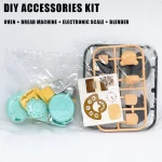 DIY Dollhouse Bear Biscuits 1/12 Miniature Furniture Toaster Oven Mixer Electronic Scale Model Set Kitchen Toys For Girl Gift 4