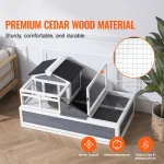 SucceBuy Tortoise Habitat Wooden Tortoise House with Adjustable Lamp Holder Reptile Enclosure Small Animal Cage for Gecko Lizard 2