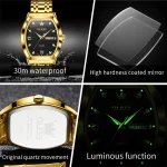 OLEVS Men's Watches Luxury Tonneau Original Top Brand Quartz Watch for Men Waterproof Luminous Week Date Male Wristwatch 6