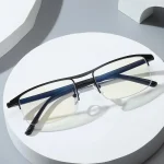 Progressive Multifocal Reading Glasses for Women and Men Anti-Blue Light Half Frame Bifocal Presbyopia Eyeglasses +100 To +400 6