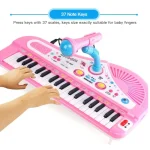 37 Key Electronic Keyboard Piano for Kids with Microphone Musical Instrument Toys Educational Toy Gift for Children Girl Boy 4