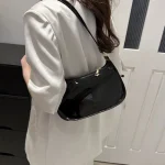 Retro Solid Color PU Leather Shoulder Underarm Bag Women's Fashion Handbags Casual Hobos Purses and Handbag Ladies Hand Bags 5