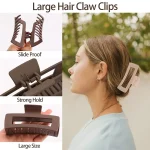 4Pcs/Set Women Girls Claw Clips Coffee Black Hair Claw Nonslip Crab Hairpins Barrette Fashion Hair Accessories Gifts 3