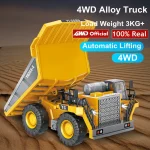 4WD Remote Control Excavator 4x4 Alloy Dump Truck Bulldozer Radio Model RC Car Construction Vehicle Toy Children Kids Gifts 4