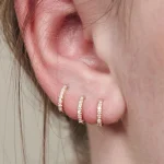 1 Pair Minimal Exquisite Hoop Crystal Zirconia Small Huggie Thin Cartilage Earring For Women Helix Tragus Piercing Jewelry 4