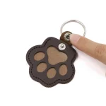 Pet Hair Memorial Keychain PU Leather Keepsake Locket for Cat Dog Fur Pet Hair Storage Pendant Handbag Hanging Accessories 5