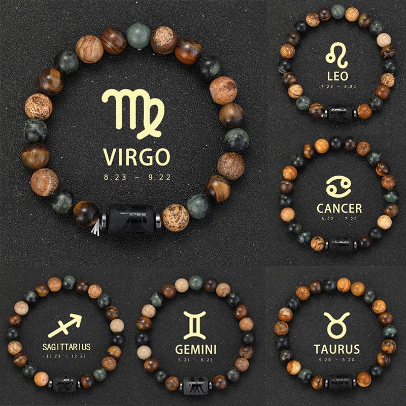 12 Zodiac Bracelets Natural Stone Cancer Virgo Leo Libra Bracelet Couples Friendship Gifts Bracelets jewelry pulsera hombre 12 Zodiac Bracelets Natural Stone Cancer Virgo Leo Libra Bracelet Couples Friendship Gifts Bracelets jewelry pulsera hombre