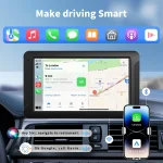 Pionray Portable CarPlay 7'' Smart Touchscreen with Car Stereo, Wireless Android Auto/Mirror Link/ AUX Connection/FM/GPS 4