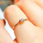 Huitan Minimalist Women's Wedding Rings with 4MM Cubic Zirconia Simple Elegant Female Finger Accessory Engagement Bands Jewelry 5