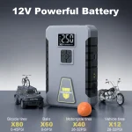 Car Battery Jump Starter Digital Display Portable Car Battery Booster Charger 26800mAh Power Bank Emergency Battery Booster 6