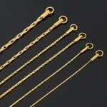 Noble Stainless Steel Gold Color Link Chain Waterproof Choker Necklace High Quality Jewery